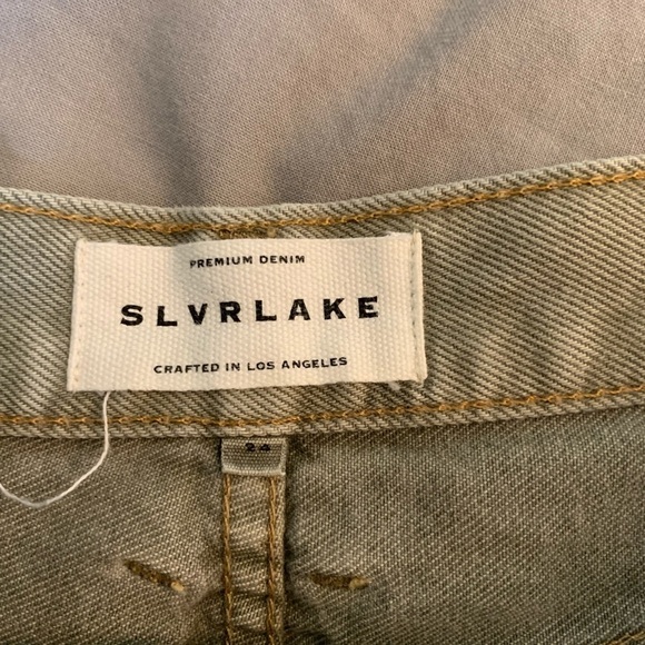 SLVRLAKE London high-rise straight-leg jeans. Pale green Size 24 - Picture 7 of 15
